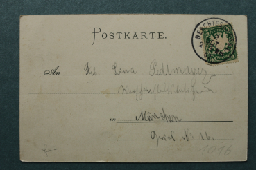 AK Gruss aus Berchtesgaden / 1902 / Marktplatz / Brunnen / Strassenansicht
